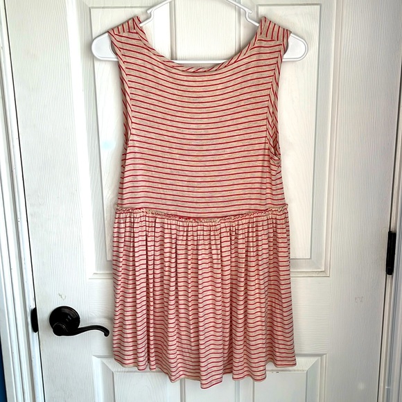 Matilda Jane - Women’s Red Striped Baby Doll Tank Top Size Medium - Picture 2 of 9